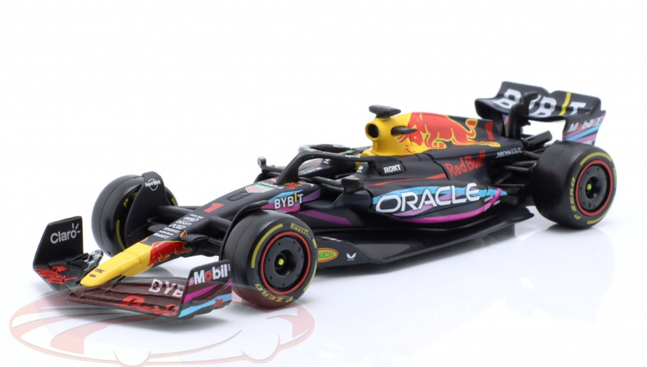 1/43 BBurago 2023 Formula 1 Max Verstappen Red Bull RB19 #1 Winner Miami GP Formula 1 World Champion Car Model