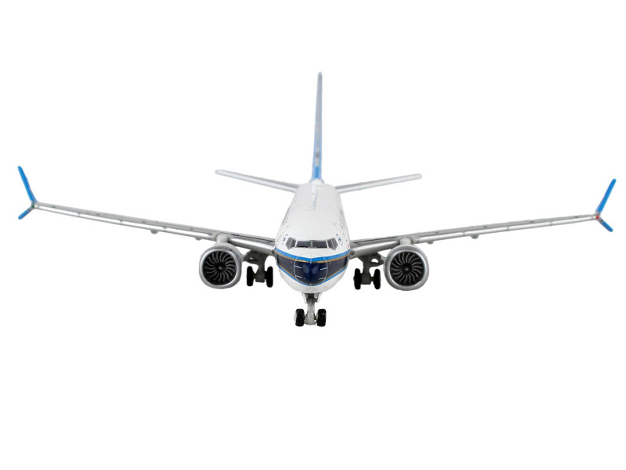 Boeing 737 MAX 8 Commercial Aircraft "China Southern Airlines" White with Black Stripes and Blue Tail 1/400 Diecast Model Airplane by GeminiJets