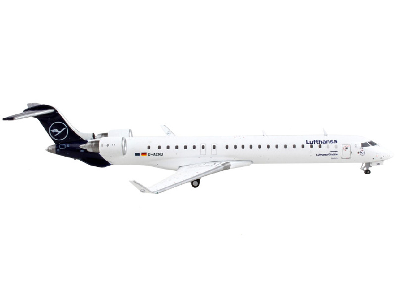 Bombardier CRJ900 Commercial Aircraft "Lufthansa" White with Dark Blue Tail 1/400 Diecast Model Airplane by GeminiJets