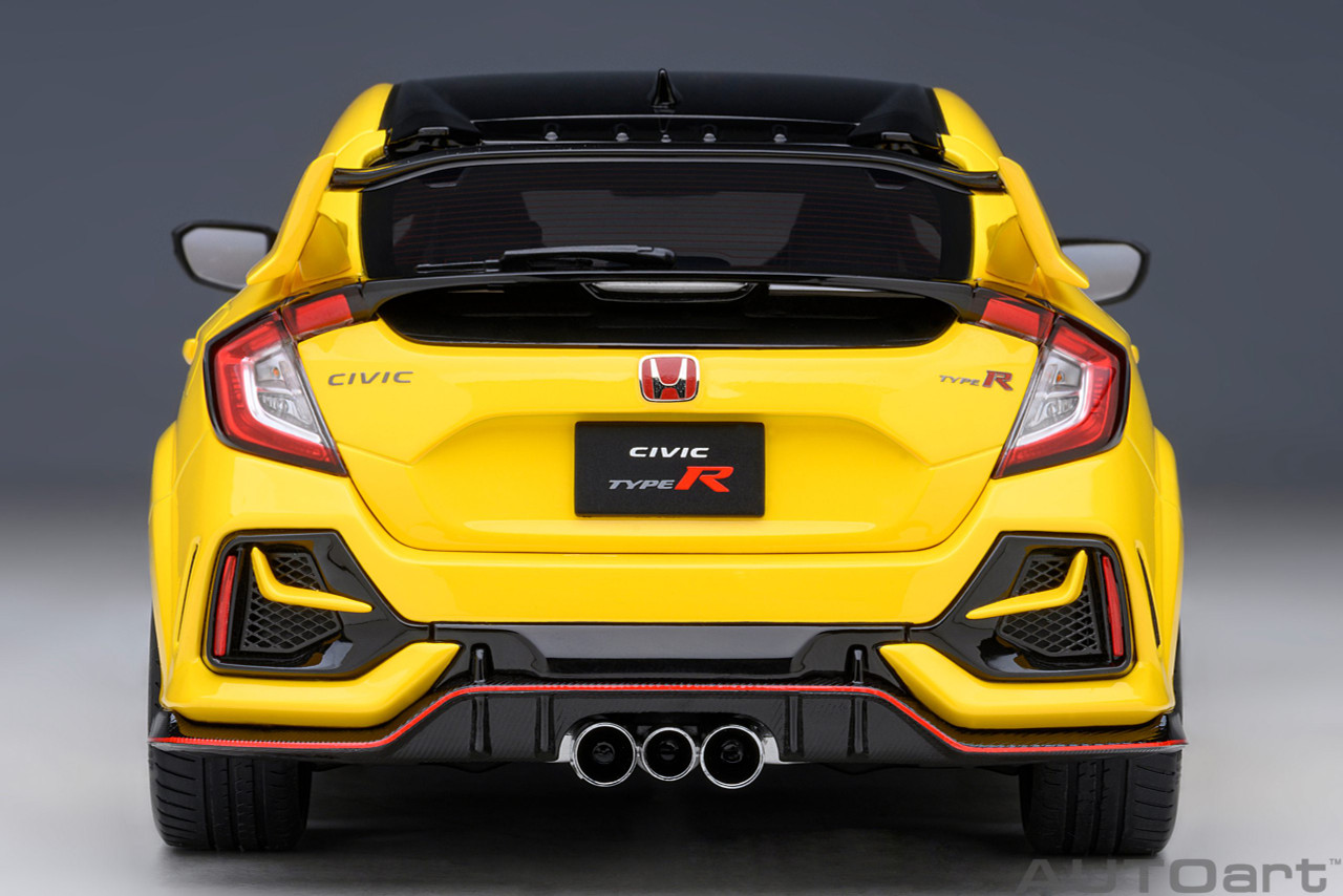 1/18 AUTOart 2021 Honda Civic Type R (FK8) (Sunlight Yellow) Car Model