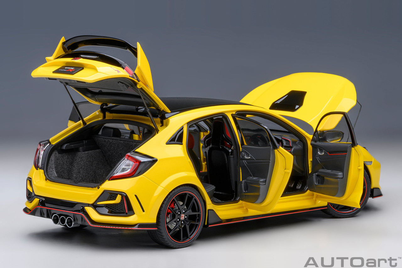 1/18 AUTOart 2021 Honda Civic Type R (FK8) (Sunlight Yellow) Car