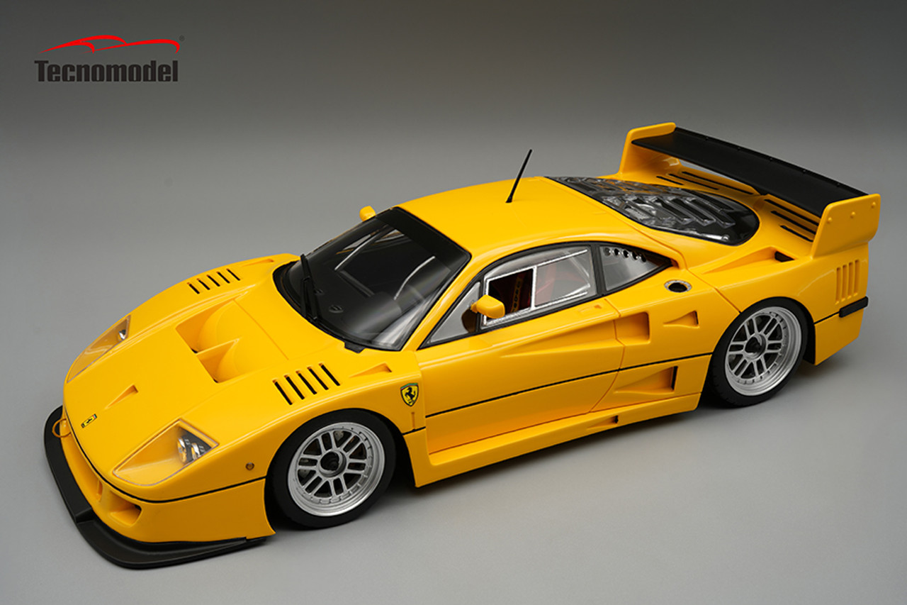 1/18 Tecnomodel Ferrari F40 LM 1996 Press Version Yellow Modena with BBS Silver Wheels Limited Edition Car Model