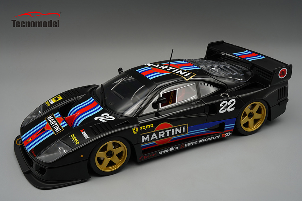 1/18 Tecnomodel Ferrari F40 LM 1996 Black Mai Version with Gold wheels Limited Edition Car Model