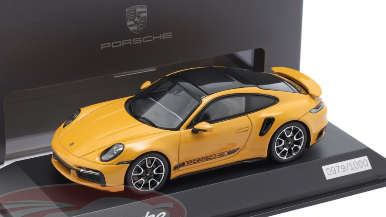 1/43 Dealer Edition Porsche 911 (992) Turbo (Bahamas Yellow) Car Model