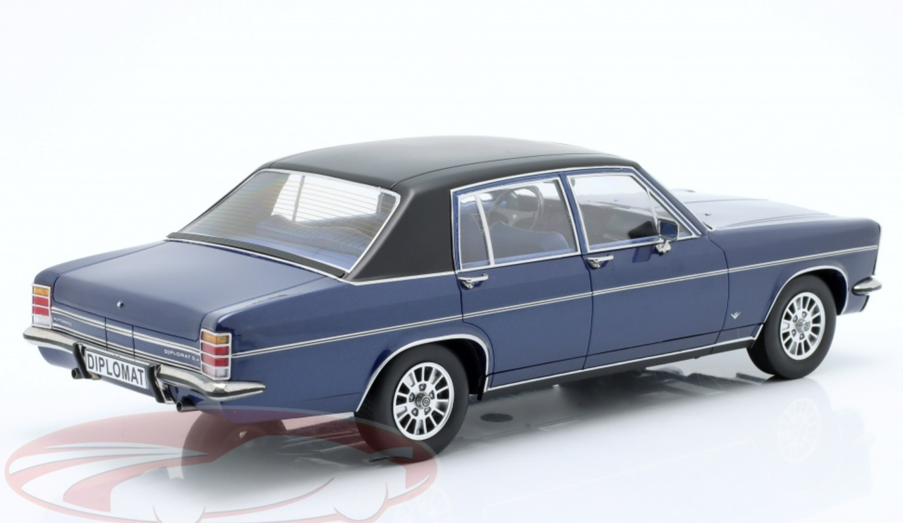 1/18 Modelcar Group Opel Diplomat B (Blue Metallic & Black Frosted) Car Model