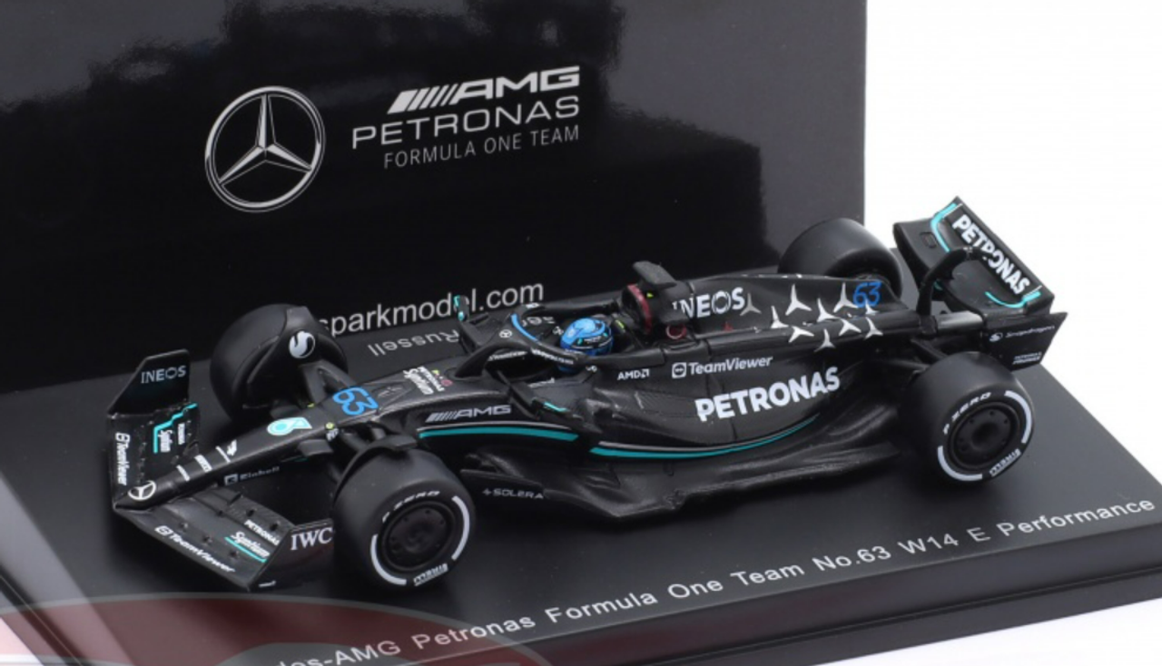 1/64 Spark 2023 Formula 1 George Russell Mercedes-AMG F1 W14 #63 Car Model