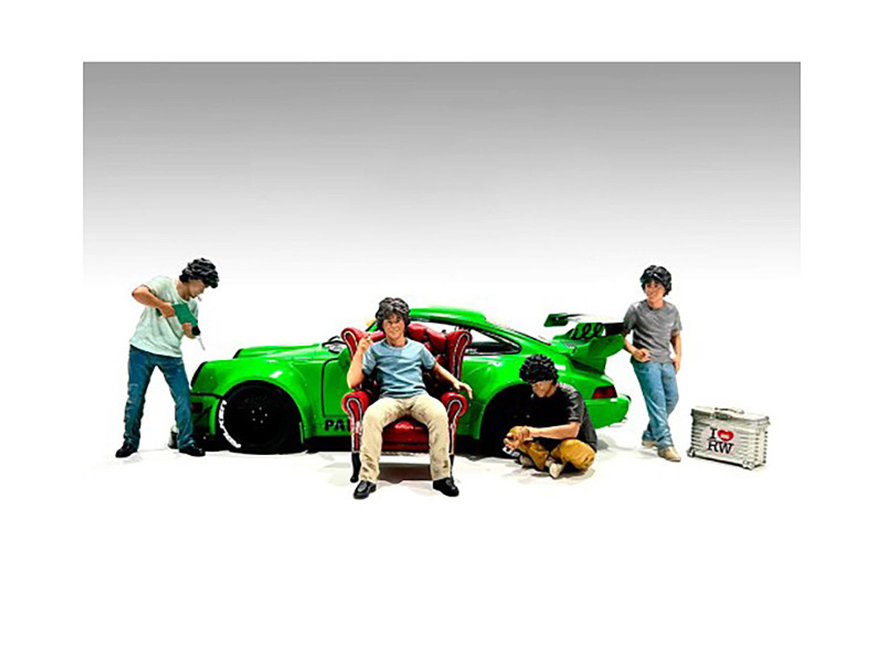 "RWB Legend Akira Nakai" 6 piece Figures and Accessories for 1/18 Scale Models by American Diorama