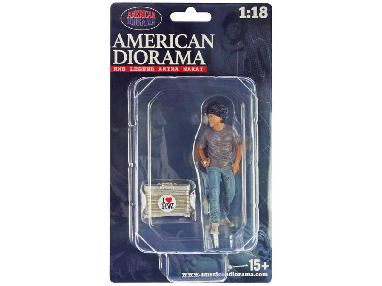 "RWB Legend Akira Nakai" Nakai-San Figure 2 with Briefcase for 1/18 Scale Models by American Diorama
