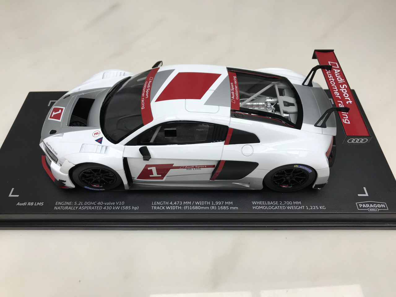 1/18 Dealer Edition Audi R8 LMS Le Mans V10 #1 Resin Car Model