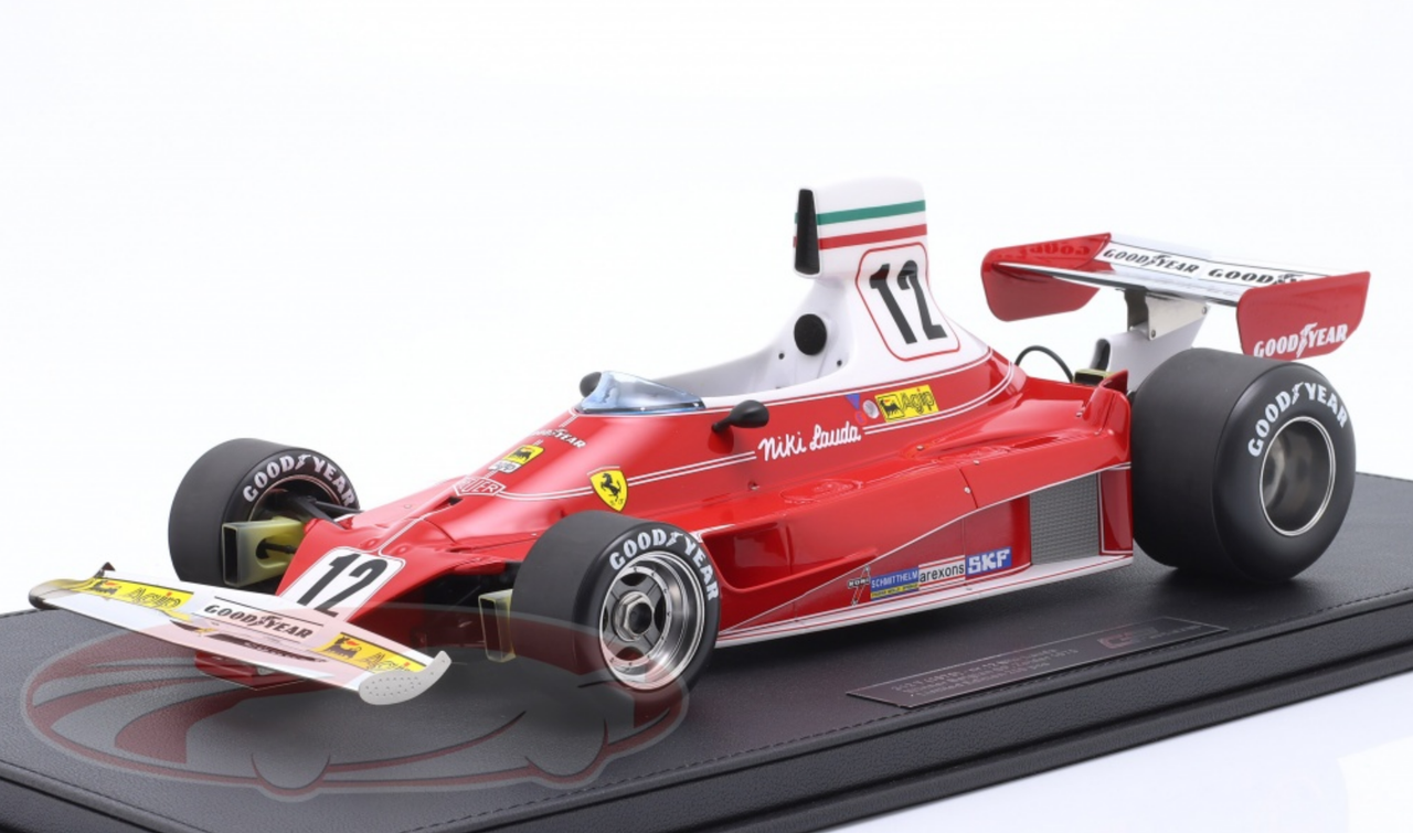 1/12 GP Replicas 1975 Formula 1 Niki Lauda Ferrari 312T #12 Winner Belgian GP Formula 1 World Champion Car Model