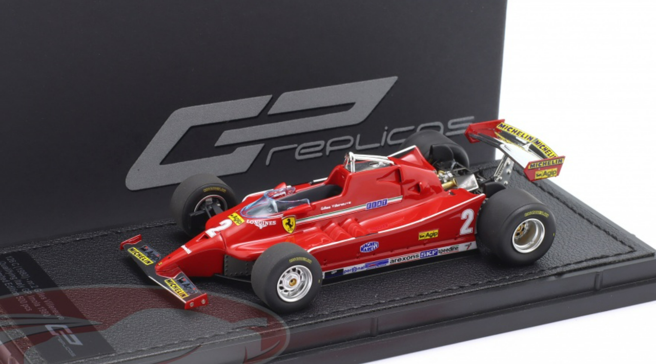 1/43 GP Replicas 1980 Formula 1 Gilles Villeneuve Ferrari 126C #2 Qualifying Italian GP Car Model