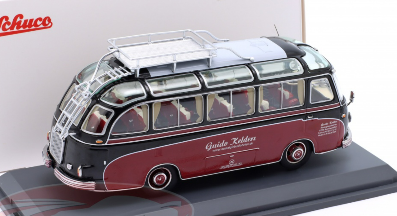 1/43 Schuco Setra S6 Bus (Brown & Red) Car Model