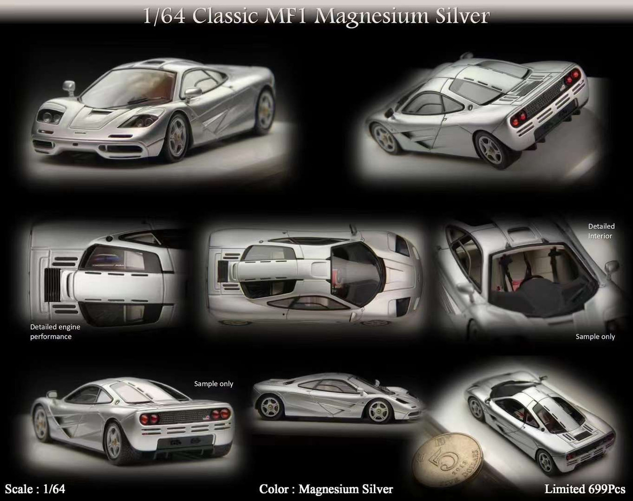 McLaren F1 1/12スケールモデル シルバー Amazon.com: TrueScale Miniatures MINI GT 1/64 McLaren F1 Magnesium