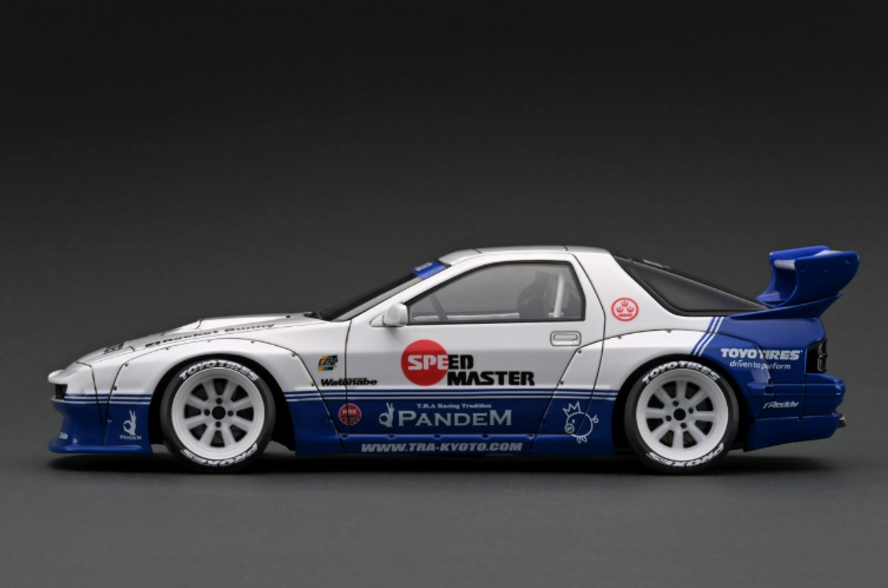 1/18 Ignition Model Mazda PANDEM RX-7 (FC3S) White/Blue (Limited 