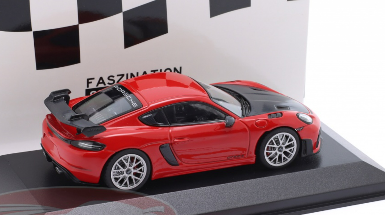 1/43 Minichamps 2021 Porsche 718 (982) Cayman GT4 RS (Red with Silver Wheels) Car Model
