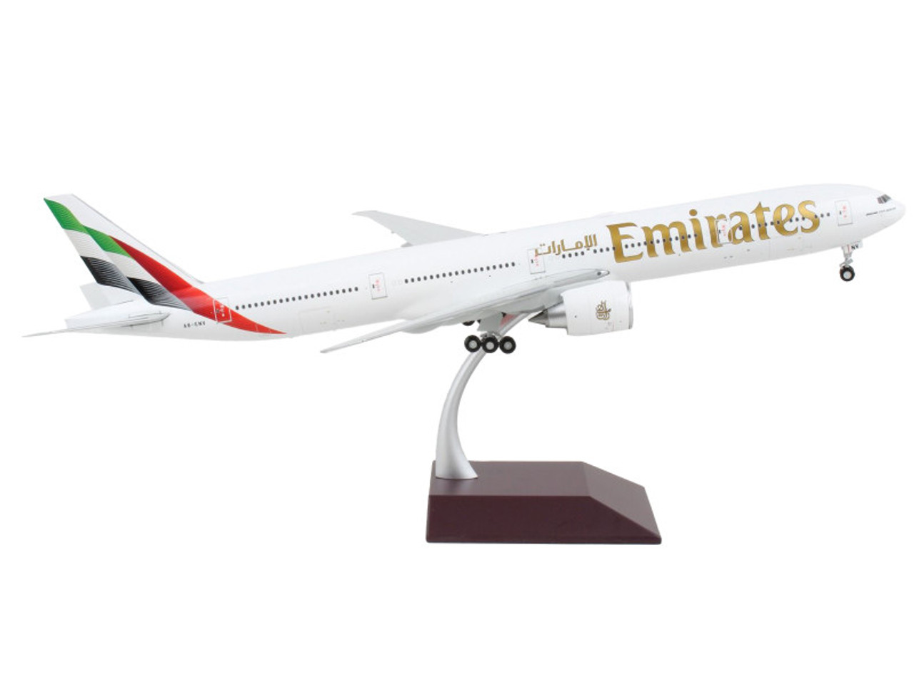 Boeing 777-300ER Commercial Aircraft "Emirates Airlines - 2023 Livery" White with Striped Tail "Gemini 200" Series 1/200 Diecast Model Airplane by GeminiJets