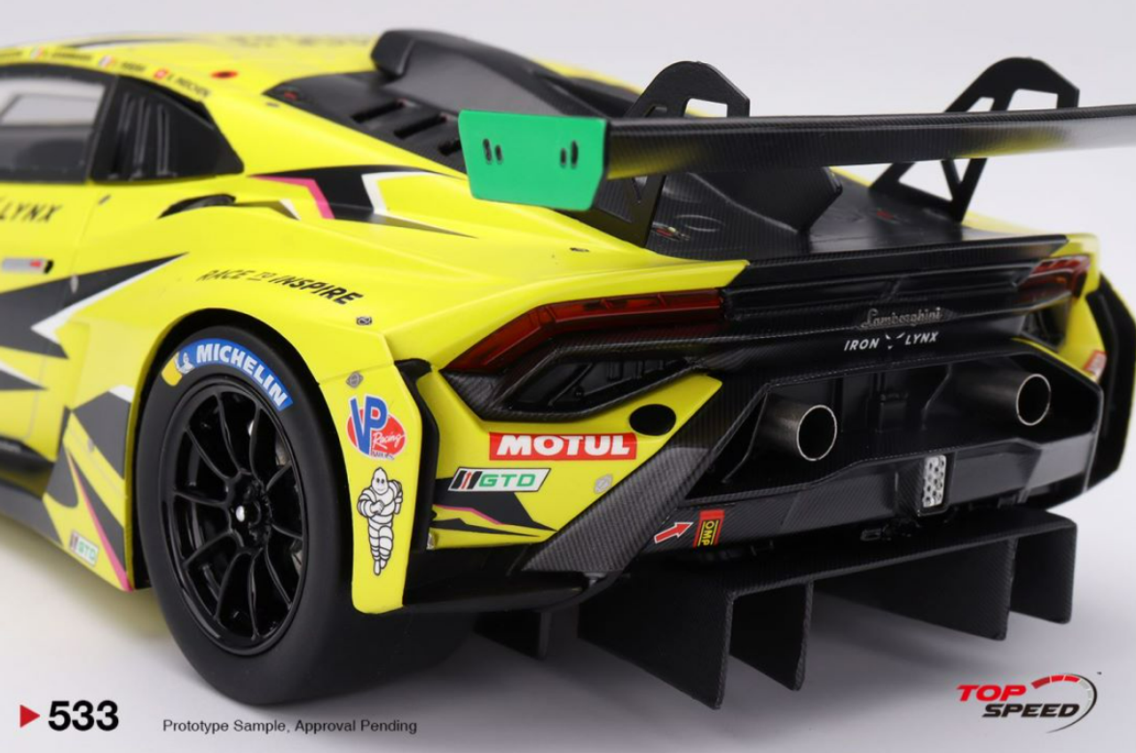 1/18 TOPSPEED Lamborghini Huracán GT3 EVO2 #19 Iron Lynx 2023 IMSA 