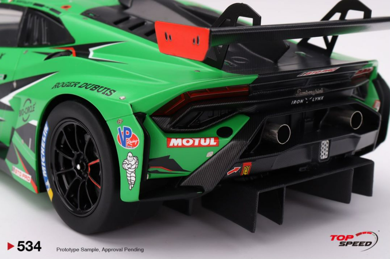 1/18 Top Speed Lamborghini Huracán GT3 EVO2 #63 Iron Lynx 2023 IMSA Resin Car Model