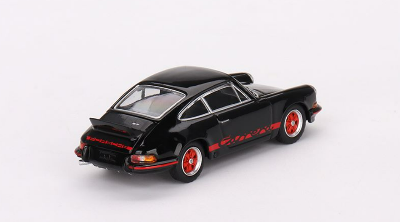 1/64 Mini GT Porsche 911 Carrera RS 2.7 (Black with Red Livery) Diecast Car Model