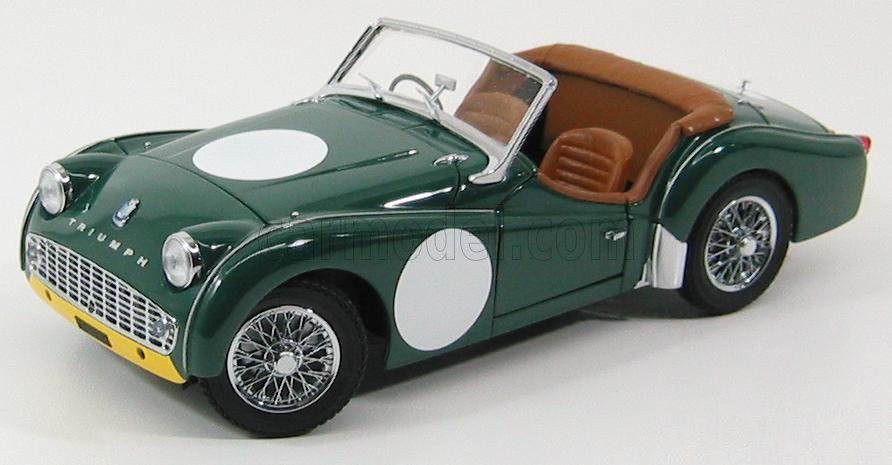 京商 (1/18) トライアンフ TR3A 1/18 Kyosho Triumph TR3A Racing Green with Plain Deco Diecast Car