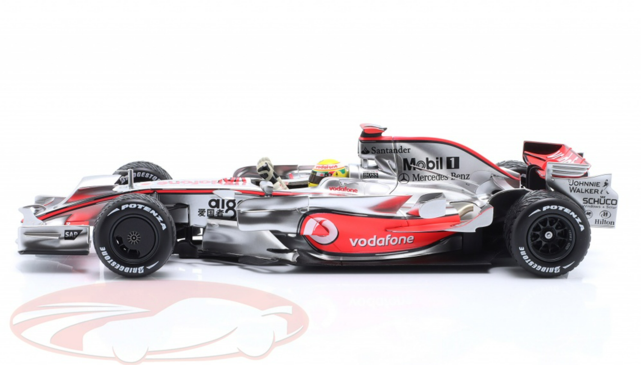 1/18 Minichamps 2008 Formula 1 Lewis Hamilton McLaren MP4-23 #22 5th Brazil  GP Formula 1 World Champion Car Model - LIVECARMODEL.com