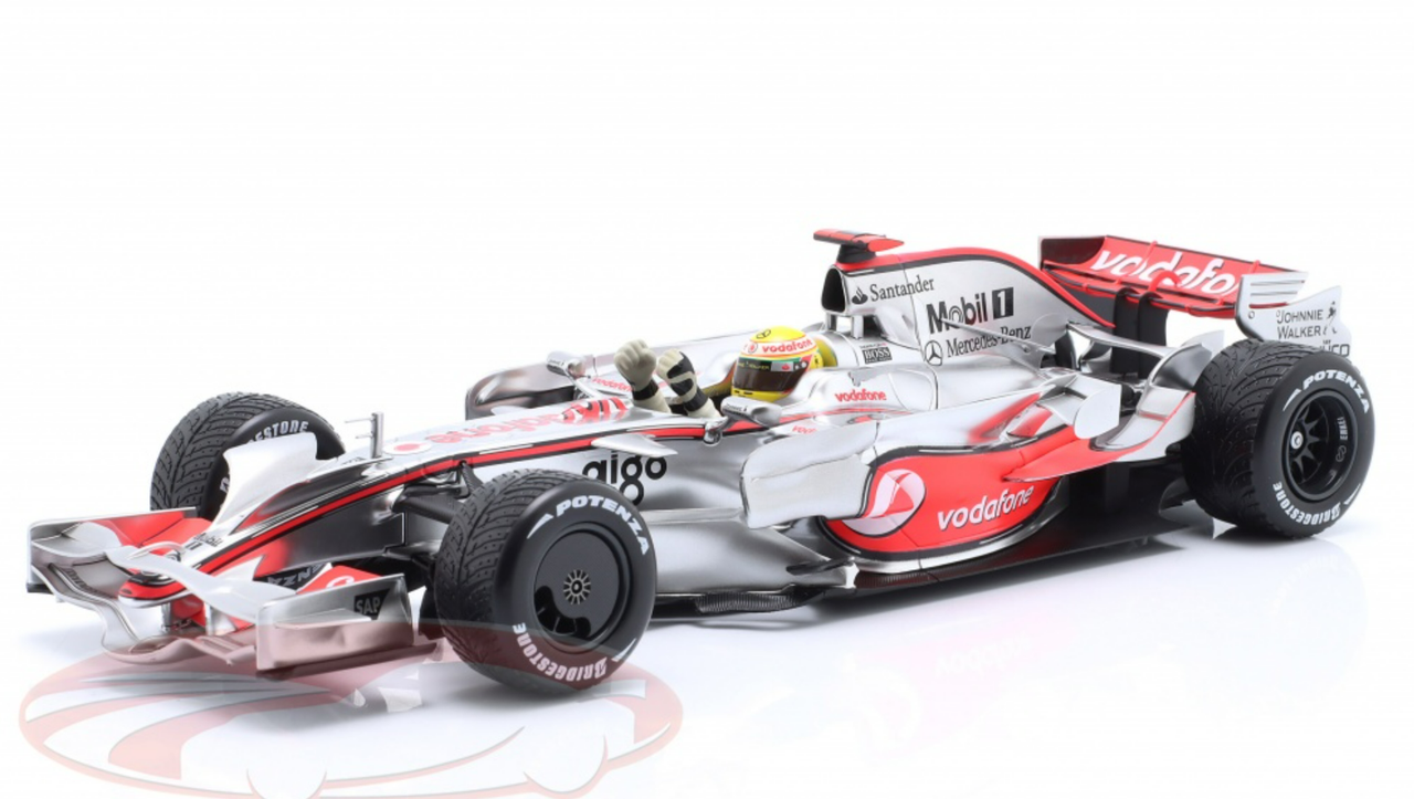 1/18 Minichamps 2008 Formula 1 Lewis Hamilton McLaren MP4-23 #22 5th Brazil GP Formula 1 World Champion Car Model