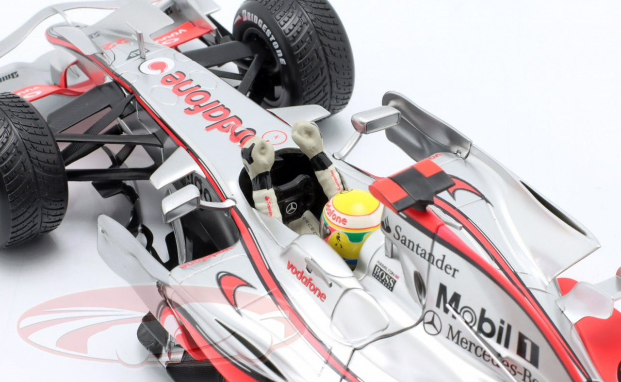 1/18 Minichamps 2008 Formula 1 Lewis Hamilton McLaren MP4-23 #22 5th Brazil  GP Formula 1 World Champion Car Model - LIVECARMODEL.com