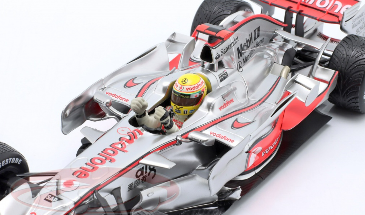 1/18 Minichamps 2008 Formula 1 Lewis Hamilton McLaren MP4-23 #22 5th Brazil  GP Formula 1 World Champion Car Model