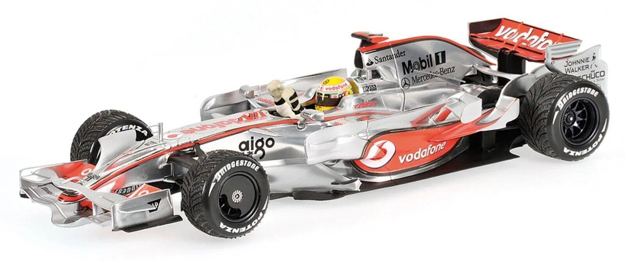 1/18 Minichamps 2008 Formula 1 Lewis Hamilton McLaren MP4-23 #22 5th Brazil  GP Formula 1 World Champion Car Model