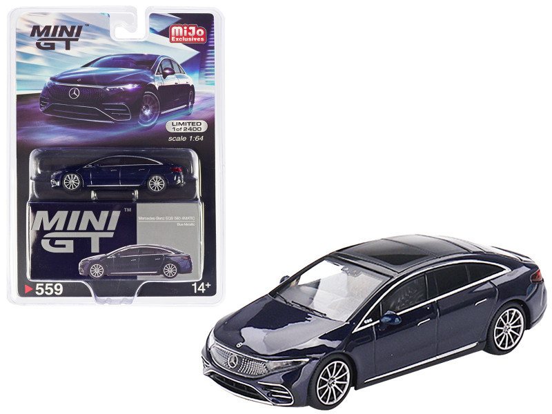1/64 Mini GT Mercedes-Benz EQS 580 4MATIC (Nautical Blue Metallic