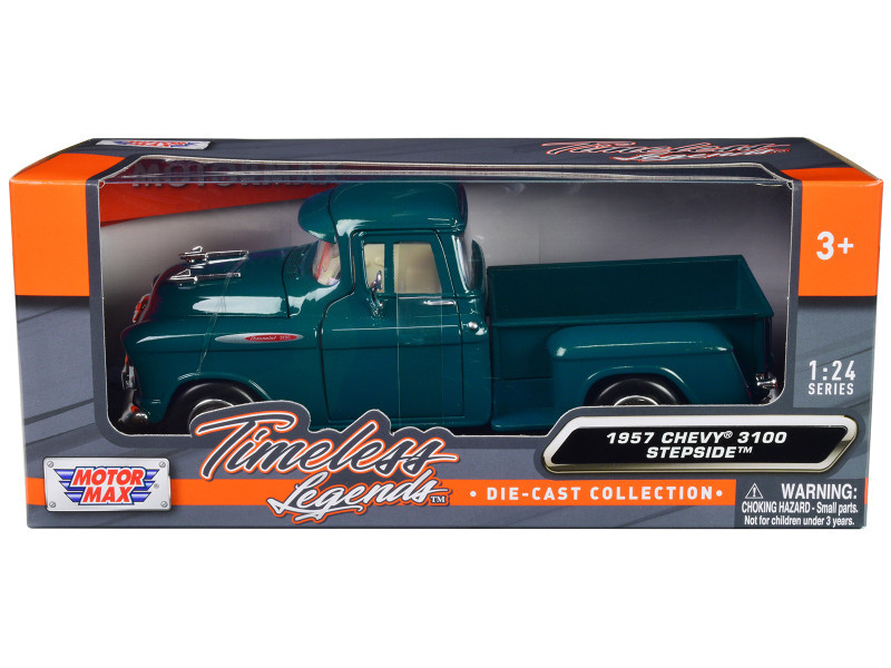1957 Chevrolet 3100 Stepside Pickup Truck Teal Metallic 