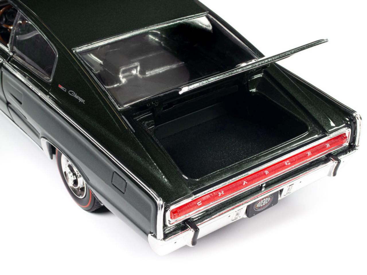 1966 Dodge Charger Dark Green Metallic "Muscle Car & Corvette Nationals" (MCACN) "American Muscle" Series 1/18 Diecast Model Car by Auto World