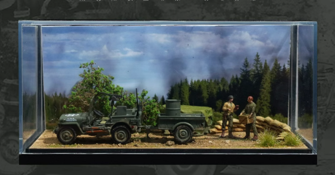 1/64 Time Micro Willys MB WWII Jeep Battlefield Supply Diorama