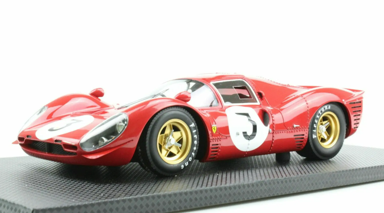1/18 GP Replicas 1967 Ferrari 330 P4 1000KM Monza Winner #3 Car Model