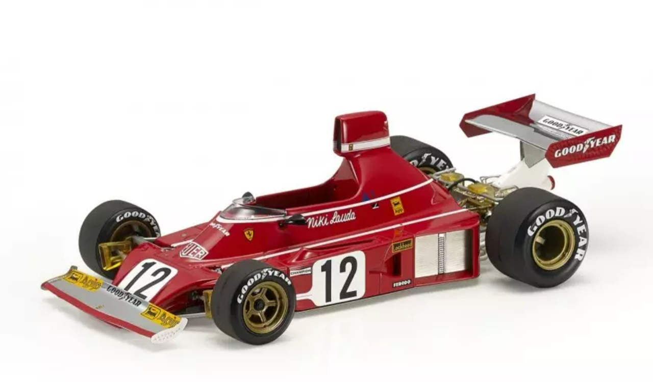 1/18 GP Replicas 1974 Formula 1 Ferrari 312 B3 12 F1 Winner Grand Prix d'Espagne Niki Lauda Car Model