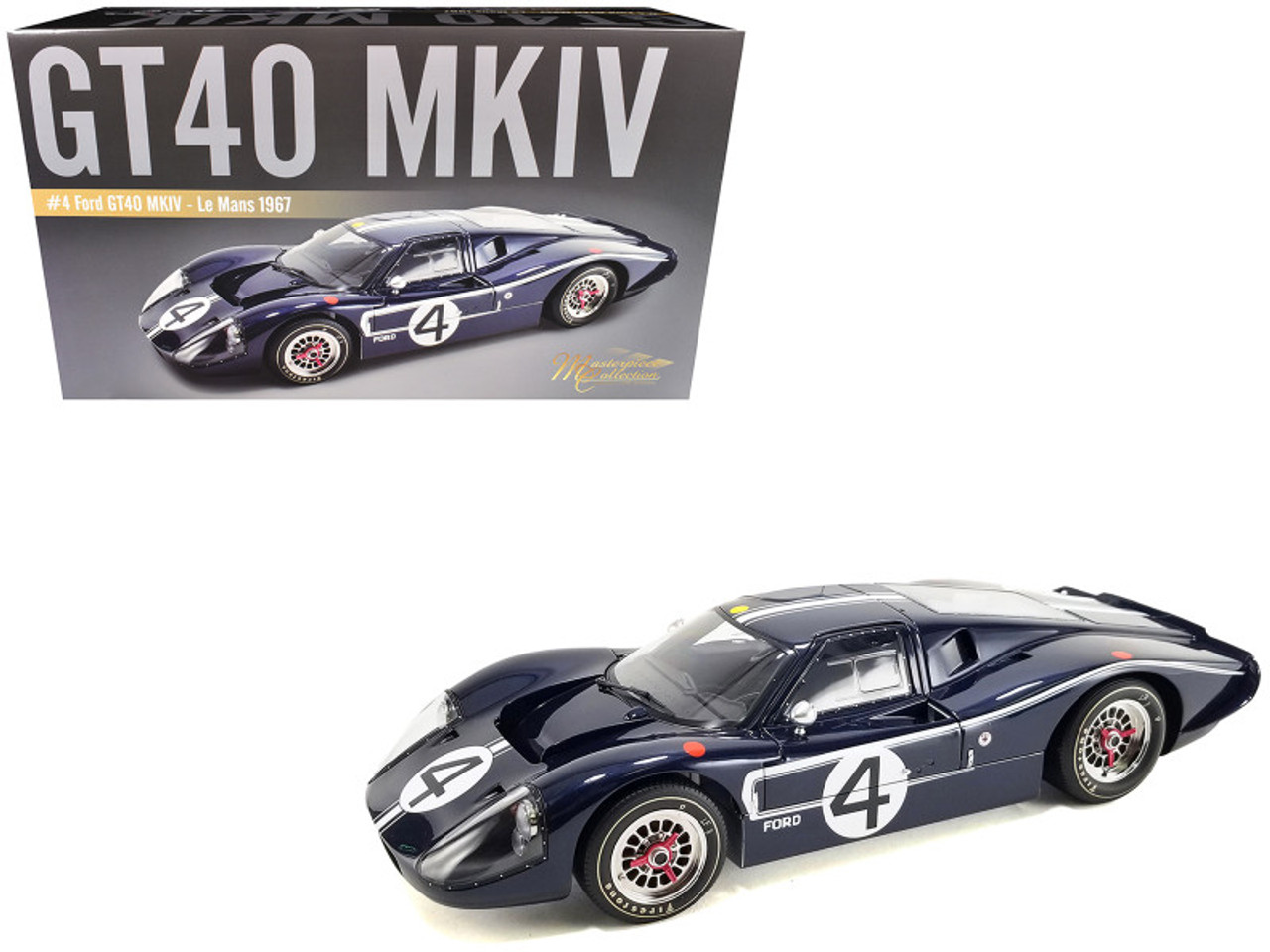1/12 Masterpiece Collection 1967 Ford GT40 MKIV Le Mans #4 Driver Lloyd Ruby & Denny Hulme Diecast Car Model