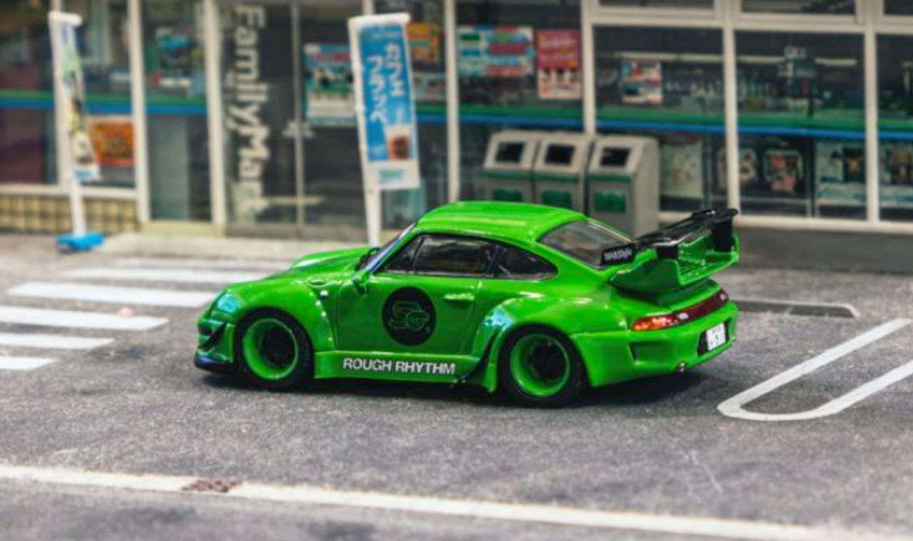 1/64 Tarmac Works Porsche RWB 993 Rough Rhythm Fuel Fest Student Driver