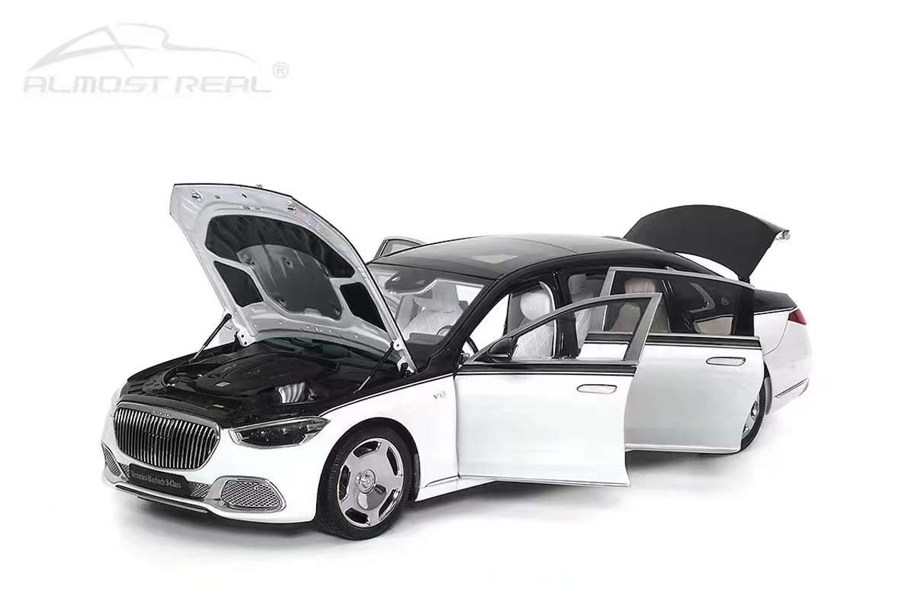 1/18 Almost Real 2021 Mercedes-Benz Maybach S-Class (Z223) (White & Black) Car Model