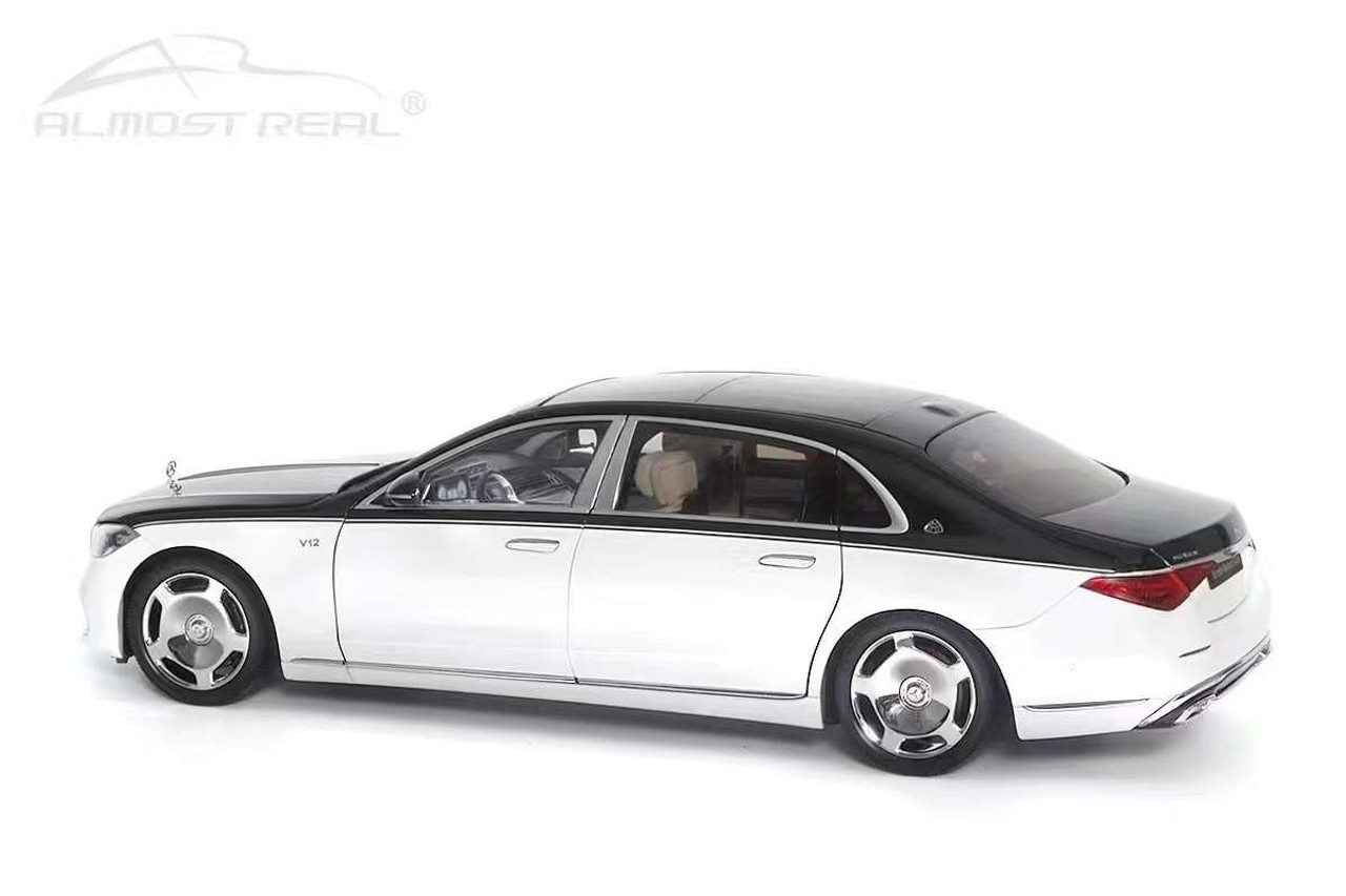 1/18 Almost Real 2021 Mercedes-Benz Maybach S-Class (Z223) (White & Black) Car Model