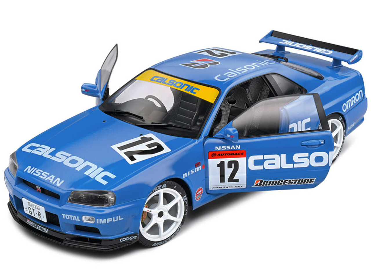 1/18 Solido NISSAN GT-R (R34) STREETFIGHTER CALSONIC TRIBUTE BLUE 2000 