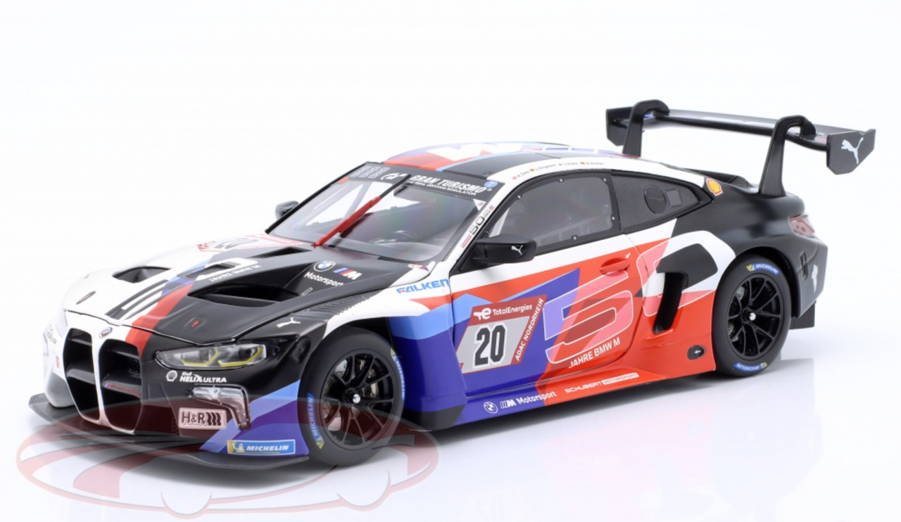 1/18 Minichamps 2022 BMW M4 GT3 #20 24h Nürburgring Schubert Motorsport Jesse Krohn, Alexander Sims, Jens Klingmann, Niklas Krütten Car Model