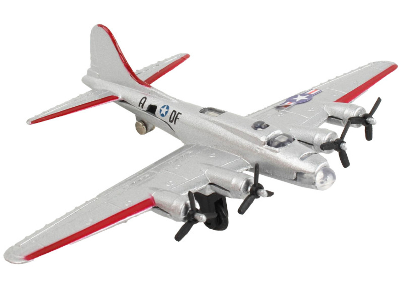Boeing B-17 Flying Fortress Bomber Aircraft Silver Metallic