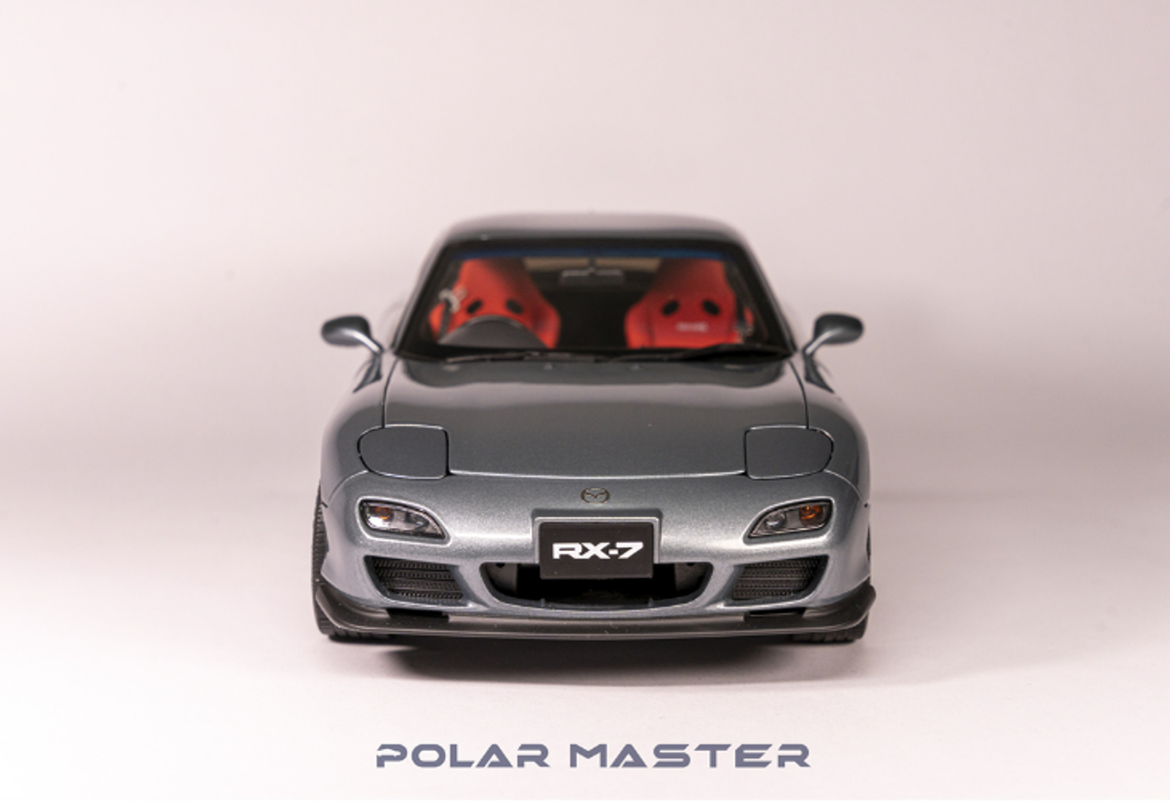 1/18 Polar Master Mazda RX-7 RX7 Spirit R (Grey) Diecast Car Model with Engine