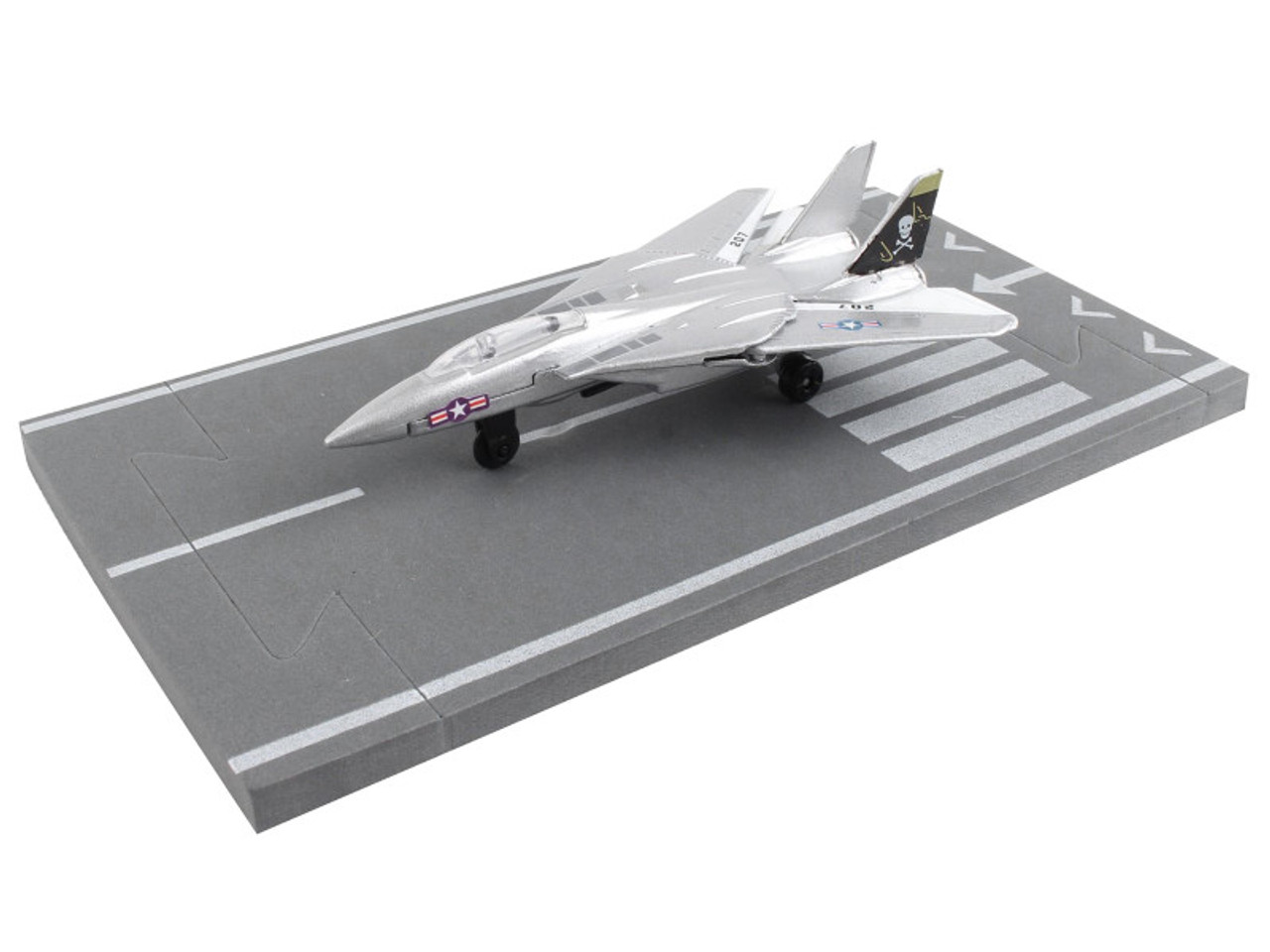 Grumman F-14 Tomcat Fighter Aircraft Silver Metallic 