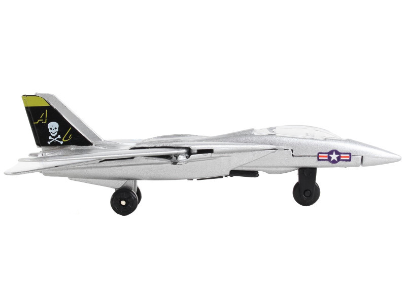 Grumman F-14 Tomcat Fighter Aircraft Silver Metallic 