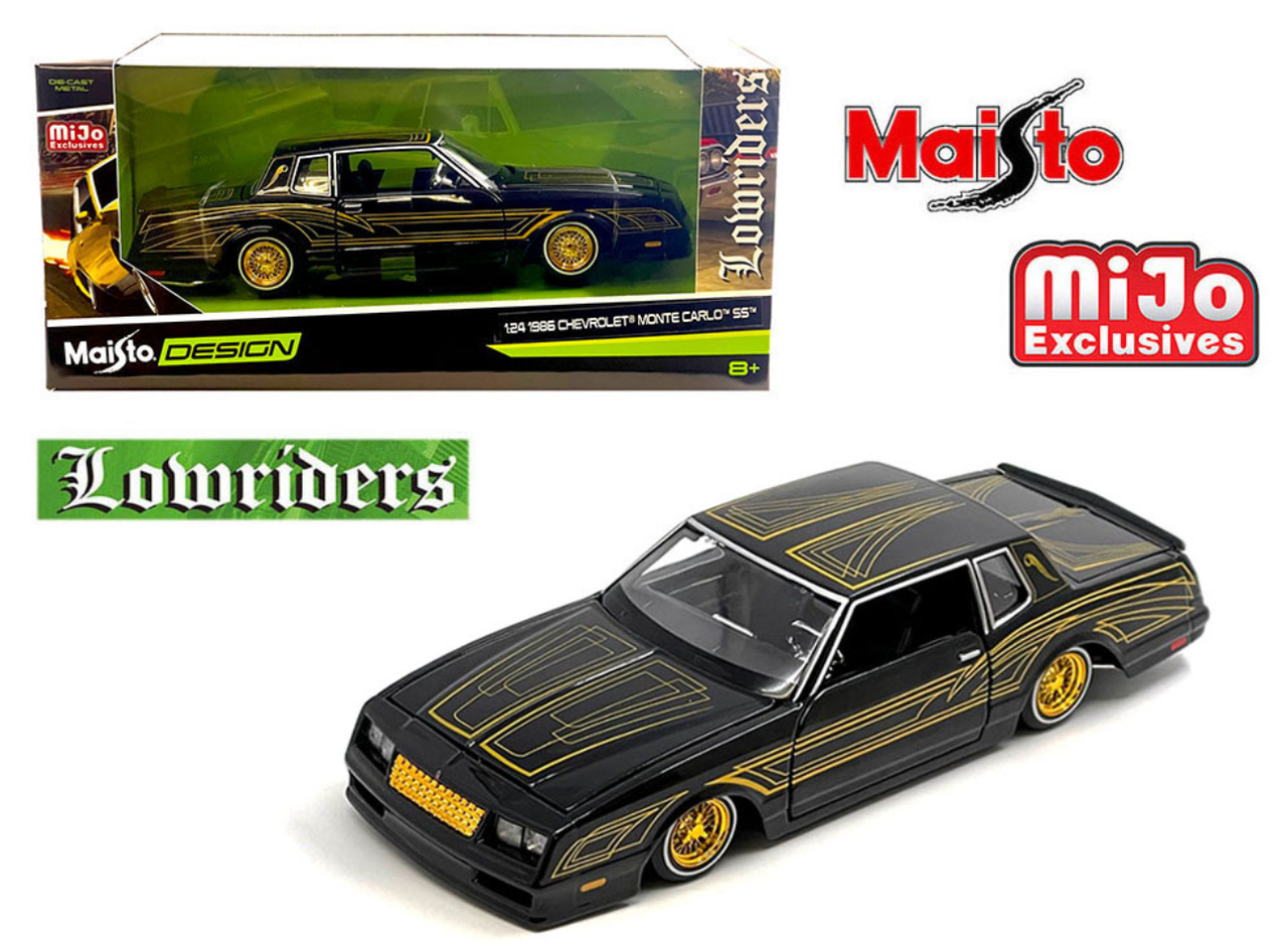 1/24 Maisto 1986 Chevrolet Monte Carlo Lowrider (Black) Diecast Car Model