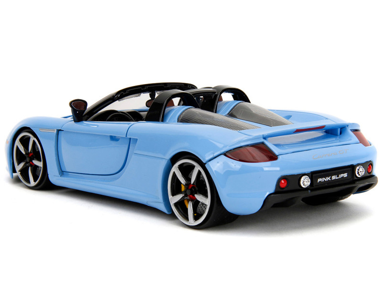 Porsche Carrera GT Convertible Blue with Black Stripes "Pink Slips" Series 1/24 Diecast Model Car by Jada