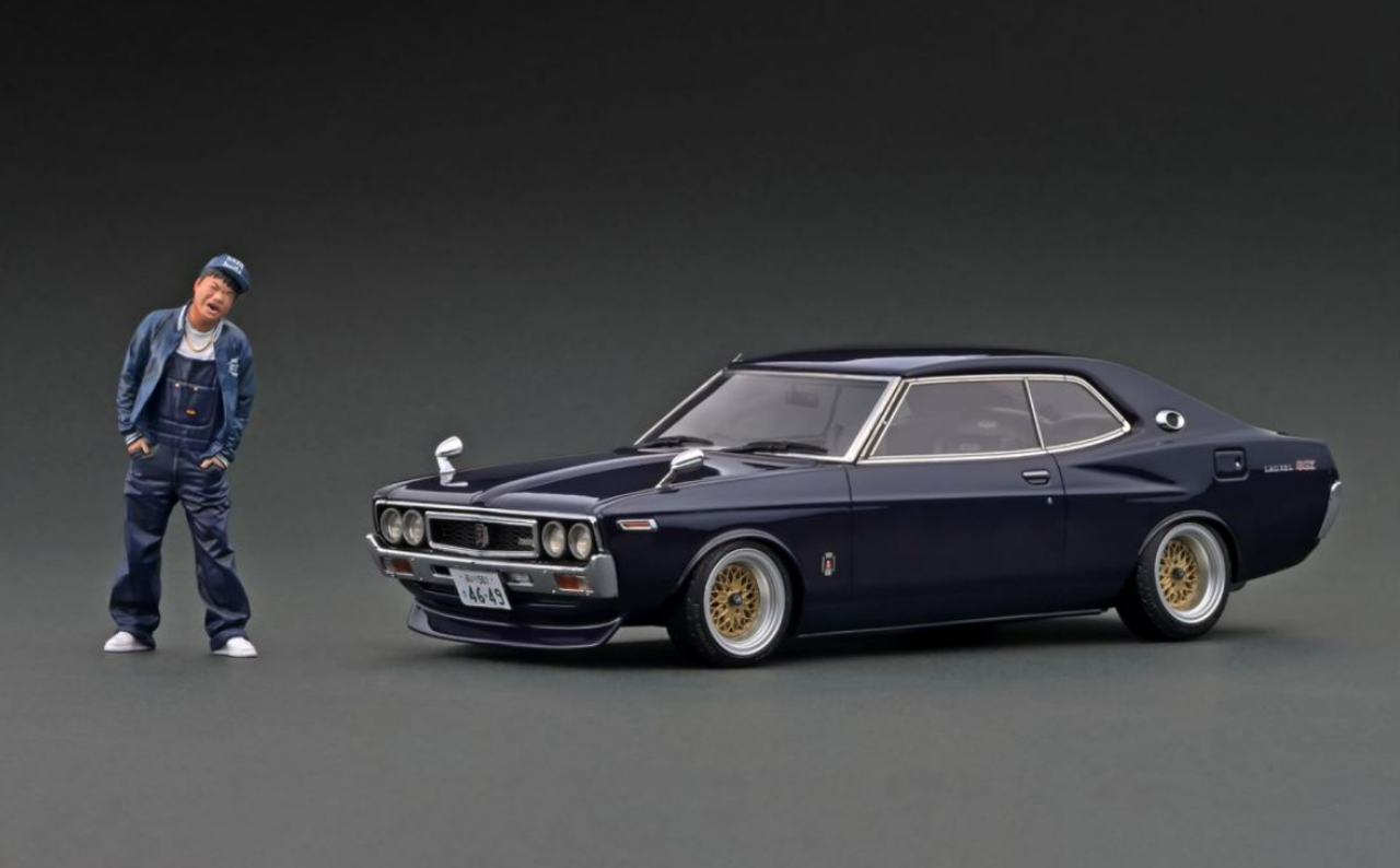 1/18 Ignition Model Nissan Laurel 2000SGX (C130) Purple With Mr.Sata Late Ver 