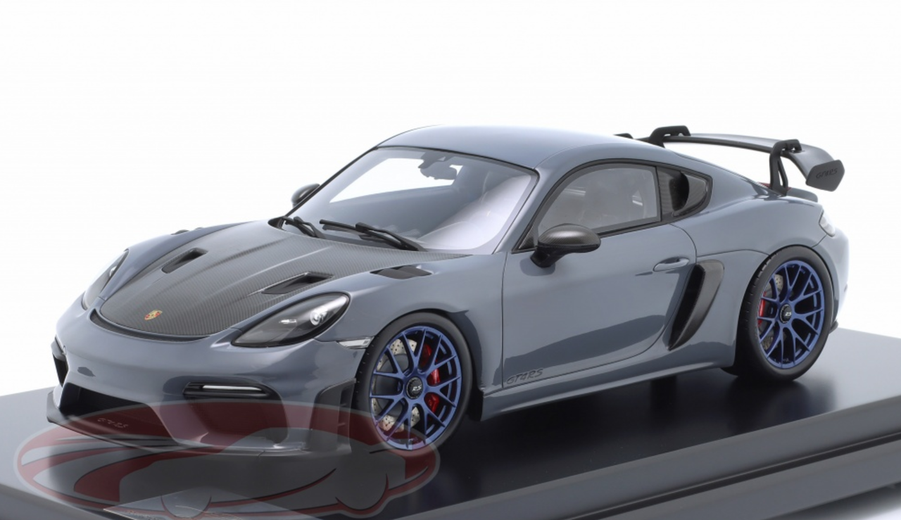 1/12 Dealer Edition 2021 Porsche 718 (982) Cayman GT4 RS (Arctic Grey) Car Model Limited 200 Pieces