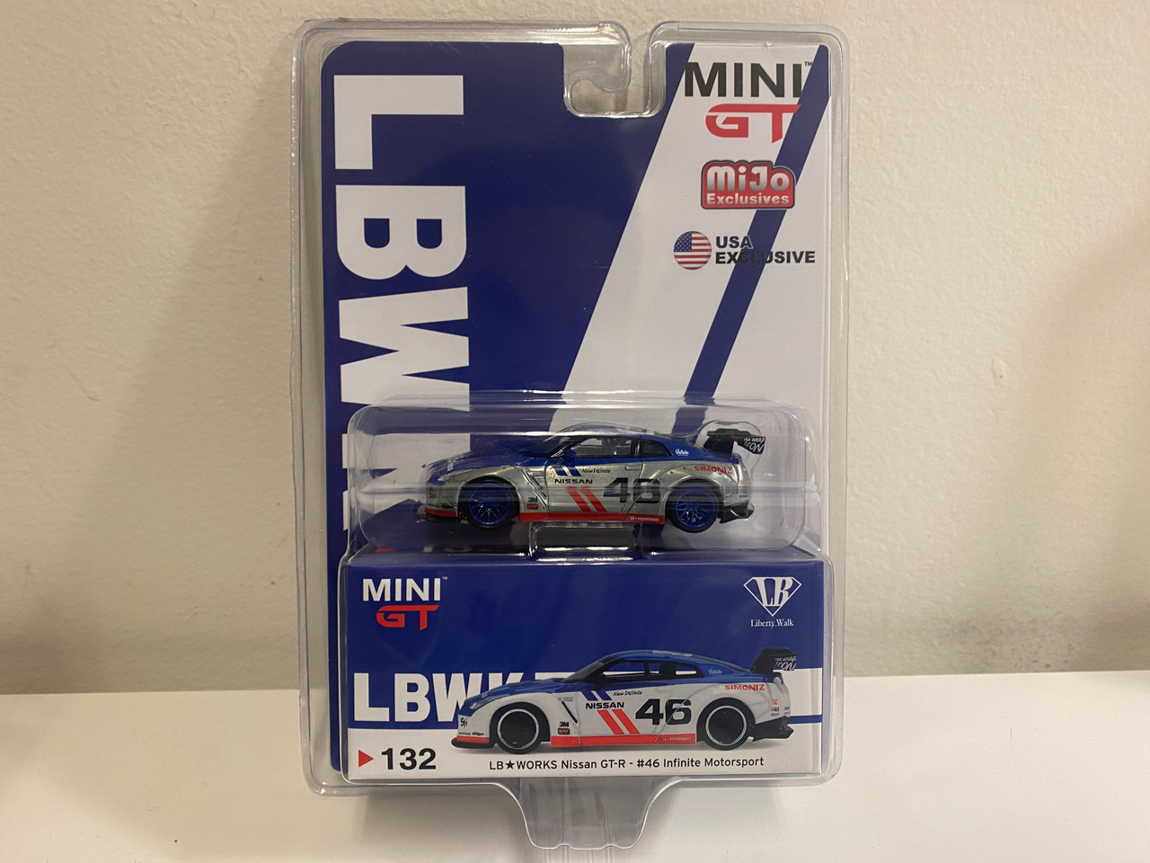 CHAES CAR 1/64 Mini GT Liberty Walk LB Works Nissan GT-R R35 #46 Infinite LHD Diecast Car Model